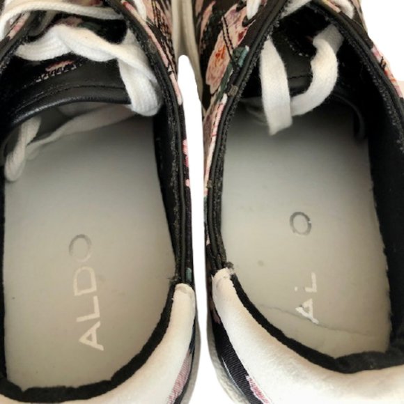 ALDO Canvas Sneakers - Black with Pink Roses - 8.5 - Picture 6 of 11